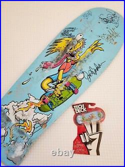 Santa Cruz SIGNED The Simpsons Slasher Bart Skateboard Deck + Tech Deck 500 ep