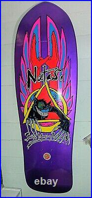 Santa Cruz SMA Natas Kaupas metallic purple Evil Cat reissue skateboard deck