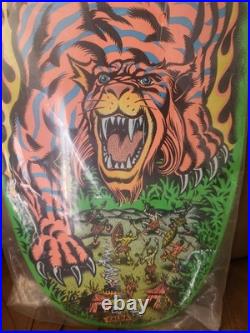 Santa Cruz Salba Tiger Reissue Skateboard Deck 10.3 x 31.1 Lime Green Full