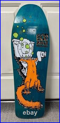 Santa Cruz Skateboard Bod Boyle Sick Cat blue dip reissue 80s skate deck NHS Santa Cruz Skateboard Bod Boyle Sick Cat blue dip reissue 80s skate deck NHS