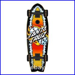 Santa Cruz Skateboard Cruiser Complete Flaming Dot Dice Light Up Wheels 8.8