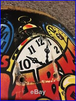Santa Cruz Skateboard Deck Claus Grabke Clock 1980s Vintage