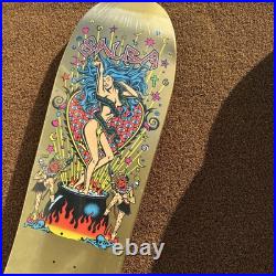 Santa Cruz Skateboard Deck SALVA Female Character Flame Wood Durable Gold cool