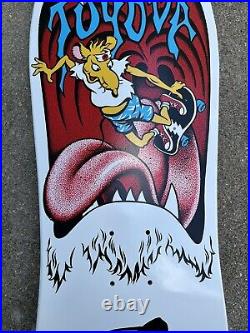 Santa Cruz Skateboard Deck Toyoda Reissue White Old School Graphic