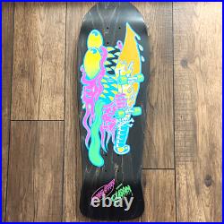 Santa Cruz Slasher Skateboard Deck Black Graphic Teal/Blue Stain