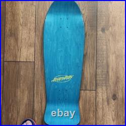 Santa Cruz Slasher Skateboard Deck Black Graphic Teal/Blue Stain