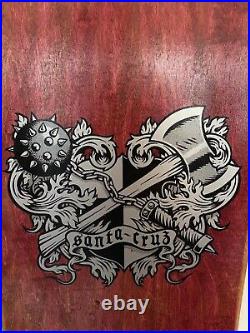 Santa Cruz Soren Aaby Coat of Arms OG NOS Skateboard Deck Rot 1989 Oldschool