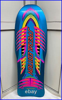Santa Cruz Special Edition Fish Reissue 10 Shaped Skateboard Deck Aqua Blue RAD