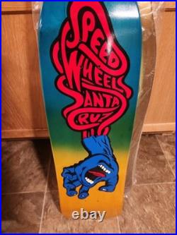 Santa Cruz Speed Wheels Skateboard Deck Blue Yellow Fade Out Hand Screen 11/300