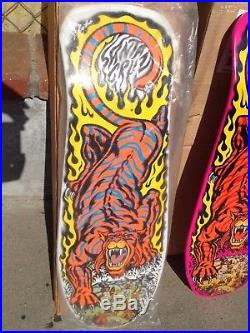 Santa Cruz Steve Alba SALBA Tiger skateboard Deck Old School Reissue White