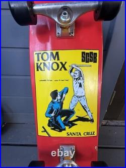 Santa Cruz Tom Knox Cop Beater Skateboard Deck Red Rare Complete