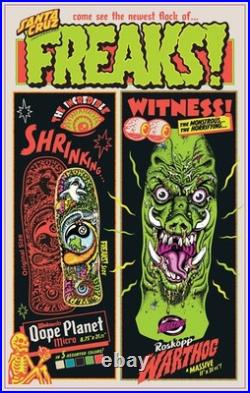 Santa Cruz Warthog Freaks 11 Skateboard Deck + WALL MOUNT Roskopp Collectible