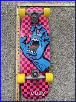 Santa Cruz X Carver Skateboard Screaming Hand Pink Check Cruzer 30.2 Assembled
