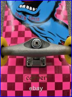 Santa Cruz X Carver Skateboard Screaming Hand Pink Check Cruzer 30.2 Assembled