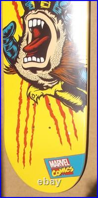 Santa Cruz X Marvel Wolverine Screaming Hand Skateboard Deck Rare