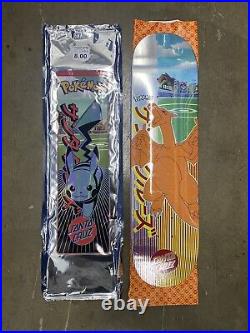 Santa Cruz X Pokemon Charizard Skateboard Deck Holo Foil RARE 8.0 x 31.6