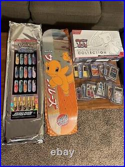 Santa Cruz X Pokemon Skateboard Charmander FOIL! 151 UPC Box And Holo Cards