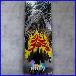 Santa Cruz x Godzilla Skateboard Deck Silver Shin Knox Firepit 8.5 New