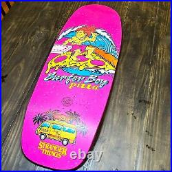 Santa Cruz x Stranger Things SURFER BOY PIZZA skateboard deck Only 520 Made