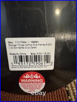 Santa Cruz x Stranger Things Skateboard Deck Hellfire Club Flames 9.0 x 32