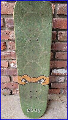 Santa Cruz x TMNT Michelangelo PIZZA Skateboard Deck RARE