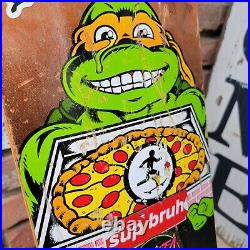 Santa Cruz x TMNT Michelangelo PIZZA Skateboard Deck RARE