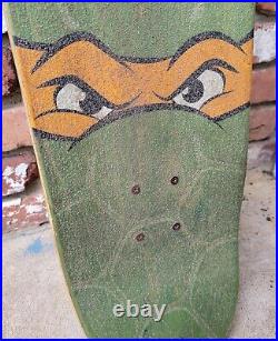 Santa Cruz x TMNT Michelangelo PIZZA Skateboard Deck RARE