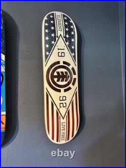 Set of 3 Skateboards Blind Car Crash Santa Cruz Element Never Skated