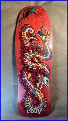 Signed Santa Cruz Jeff Kendall Snake Reissue Skateboard Deck Blacklight Art