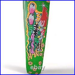 Skateboard Deck 43 Longboard w Santa Cruz Slasher Hand Painted Custom Artwork