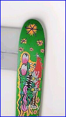 Skateboard Deck 43 Longboard w Santa Cruz Slasher Hand Painted Custom Artwork