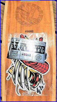 Spiderman Marvel Comics x Santa Cruz Engraved Skateboard Deck Limited #0002