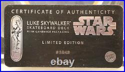 Star Wars LUKE SKYWALKER Ltd Santa Cruz Skateboard Deck 7.8 x 31.7