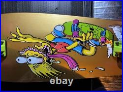 The Simpsons X Santa Cruz Bart Slasher Skateboard Complete Gold Edition Rare/New