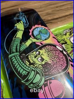 Topps Mars Attacks Santa Cruz Sparkle Reaper Blue Glitter Skateboard Deck Rare Topps Mars Attacks Santa Cruz Sparkle Reaper Blue Glitter Skateboard Deck Rare