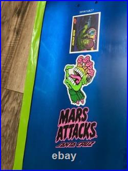 Topps Mars Attacks Santa Cruz Sparkle Reaper Blue Glitter Skateboard Deck Rare