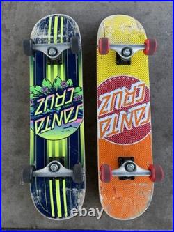 Two Santa Cruz Skateboard Deck Classic With Bullet Trucks And Slime ball Wheels