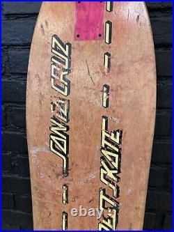 Vintage 1980's SANTA CRUZ'CRUZER' STREET SKATE Long Skateboard Deck USED 1989