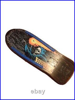 Vintage 1980's Santa Cruz Corey O'Brien Reaper skateboard deck dark gray/green