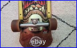 Vintage 1980s Santa Cruz Rob Roskopp Face Skateboard with 4 Bullet 66 Wheels