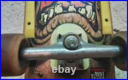 Vintage 1980s Santa Cruz Rob Roskopp Face Skateboard with 4 Bullet 66 Wheels