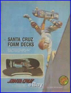 Vintage 1984 / 1986 Santa Cruz Skateboards Airtech Foam Slasher Grosso Kendall