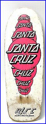 Vintage 1985 Santa Cruz Mulit DOT Rare Skateboard Deck White Pink