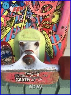 Vintage 1987 Santa Cruz Claus Grabke Exploding Clock Skateboard Skate Complete