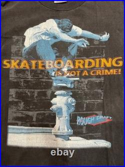 Vintage Grail Santa Cruz Skateboarding Is Not A Crime Single Stitch Faded XL
