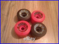 Vintage NOS Santa Cruz BULLET Speed Wheels Skateboard Wheels Pink & Black