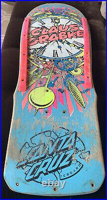Vintage OG 1987 Santa Cruz Claus Grabke Exploding Clock Skateboard Deck Phillips