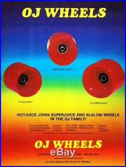 Vintage OJ Super Juice Skateboard Wheels by SANTA CRUZ for G&S Sims Logan Hobie