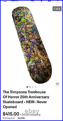 Vintage Rare Simpsons Treehouse Of Horror 25th Anniversary NOS Skateboard Lmtd