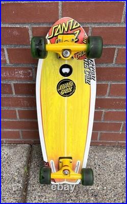 Vintage Santa Cruz Land Shark Rasta skateboard atomic green wheels 8.8 x 27.7